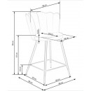 Стул барный HALMAR H106 серый/черный/золотой